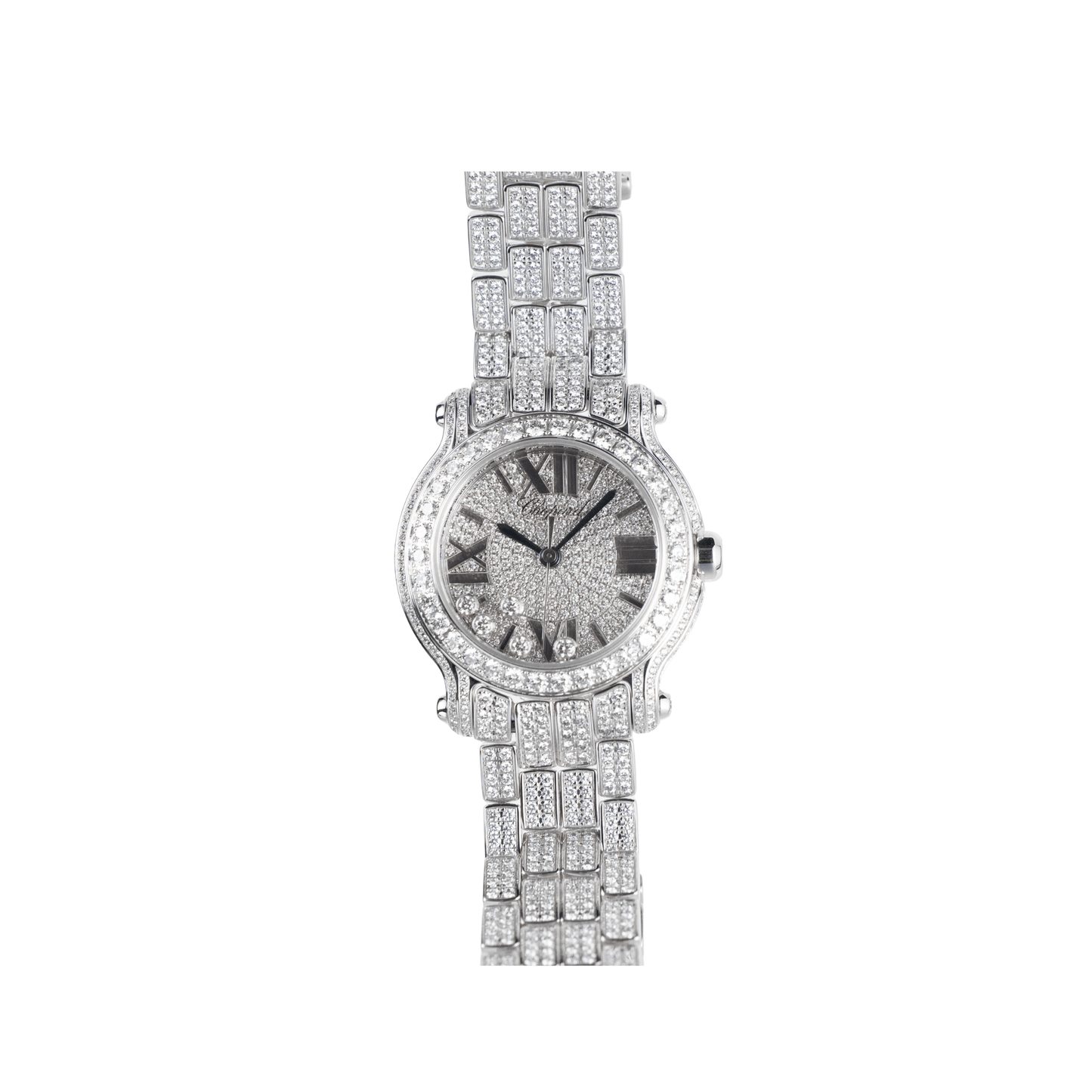 Chopard Happy Sport 274189-1001 « Femme » Or Blanc Sertie de Diamants Quartz