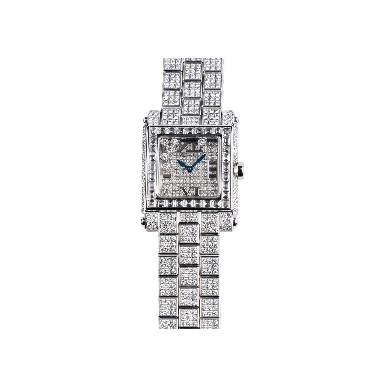Chopard Happy Sport Carrée 275325-1001 Or Blanc Diamants Quartz Pour Femme