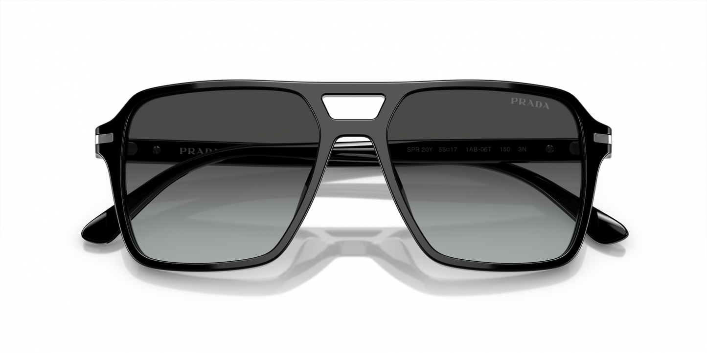 Prada PR 20YS 1AB06T Men's Aviator Sunglasses - Black Sunglasses