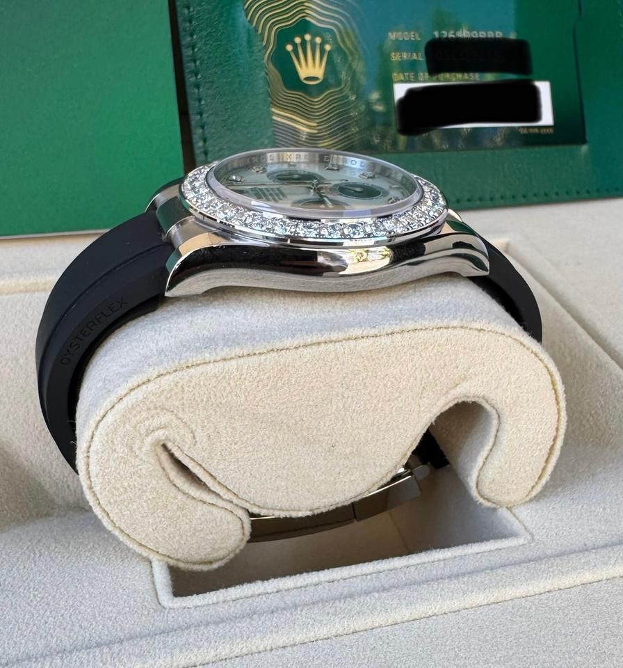 Rolex Daytona 126589RBR White Gold Diamond Mother of Pearl Dial Diamond Bezel