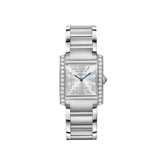 Cartier Tank Française Medium W4TA0028 Acier Inoxydable Cadran Argent Lunette Diamants