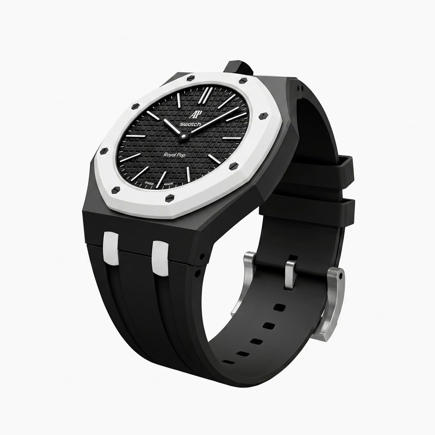 Audemars Piguet x Swatch Royal Pop "OCHO NEGRO" 40 mm + Rubber Case-Strap