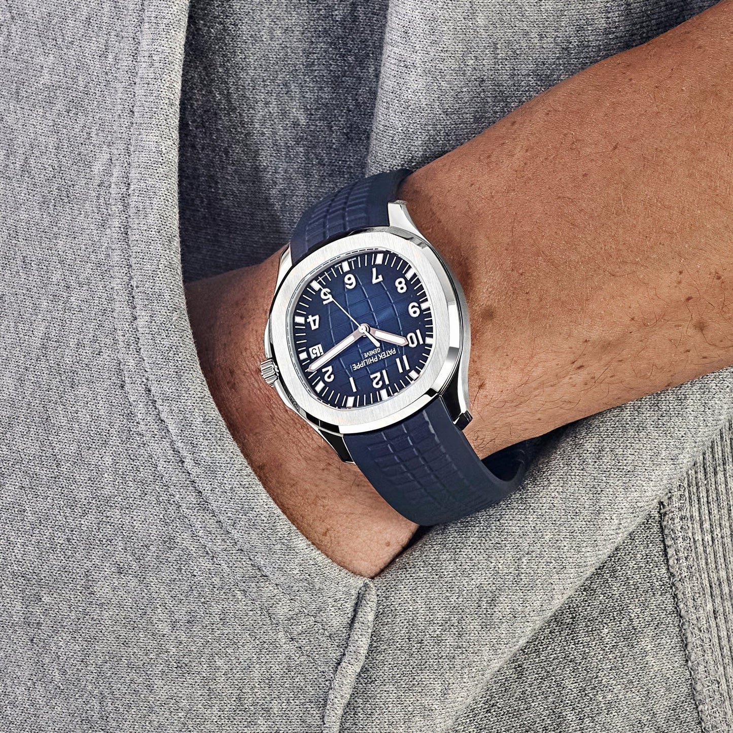 Patek Philippe Aquanaut 3285 V3 – Super Clone Suisse 5168G-001 Or Blanc Cadran Bleu (2025)