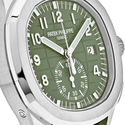 Patek Philippe Aquanaut 3285 V3 – Chronographe Super Clone Suisse 5968G-010 Or Blanc Cadran Vert Kaki (2023)
