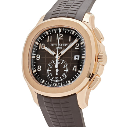 Chronographe Patek Philippe Aquanaut 5968R-001, cadran brun, or rose