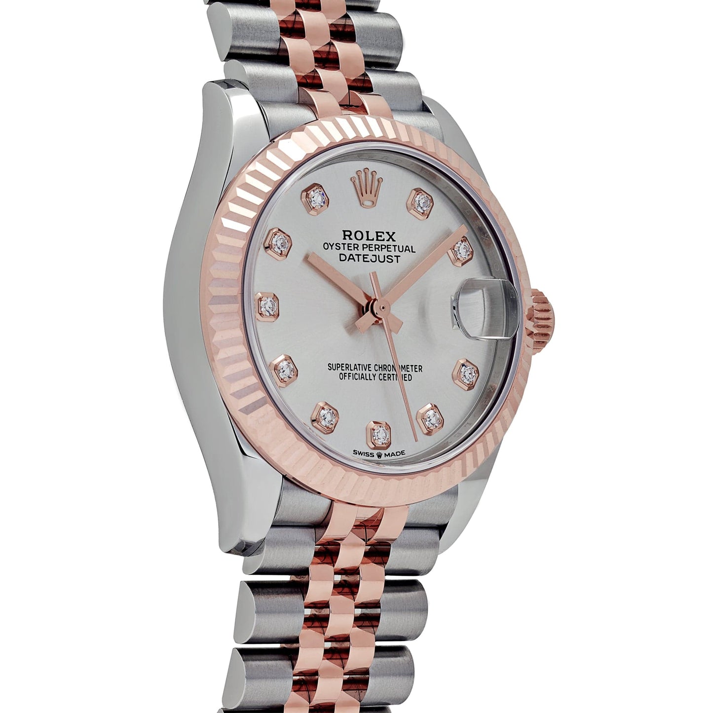 Rolex Datejust 31 278271 « Dames » Acier inoxydable Or rose Cadran argenté diamant (2024)