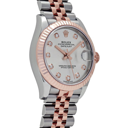 Rolex Datejust 31 278271 « Dames » Acier inoxydable Or rose Cadran argenté diamant (2024)