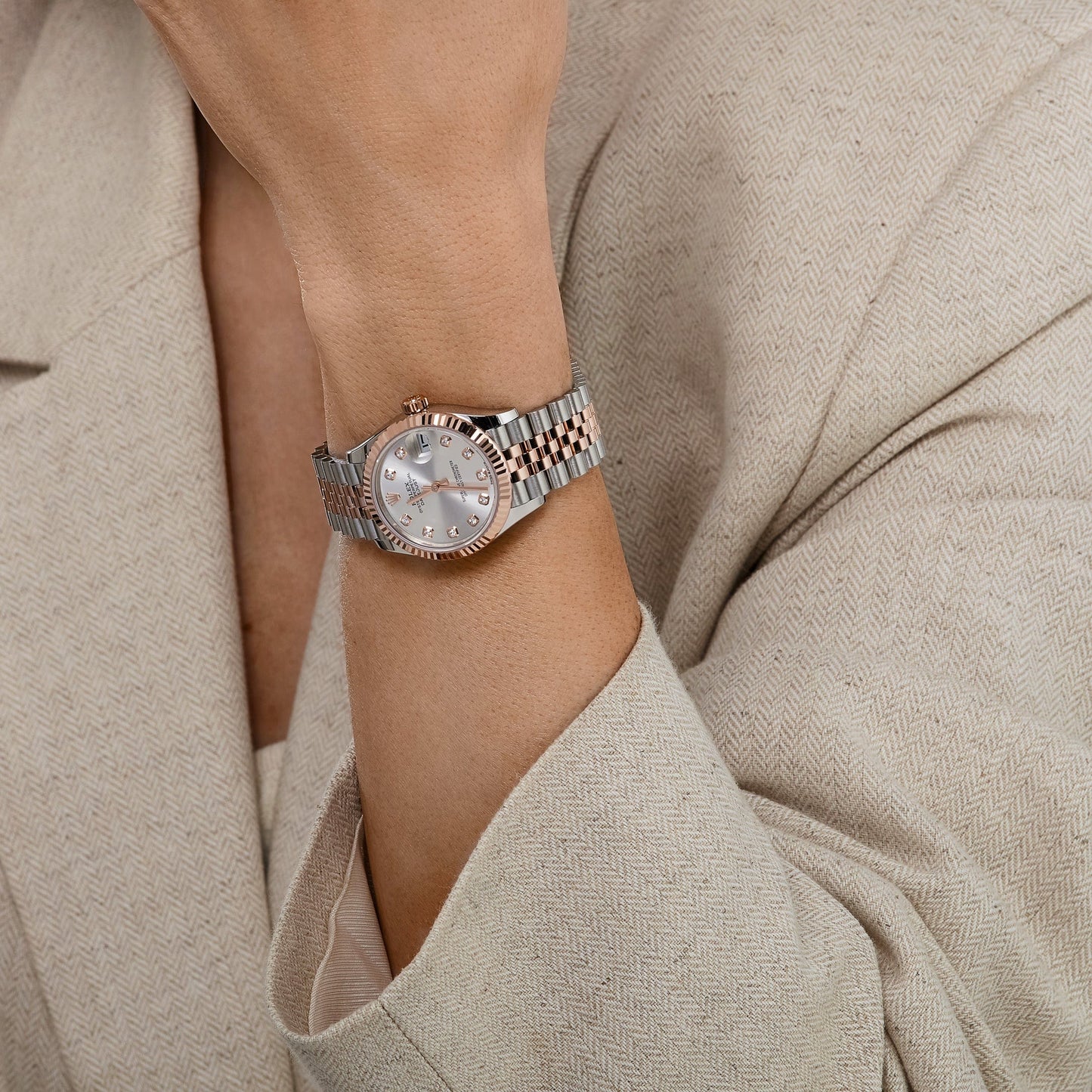 Rolex Datejust 31 278271 « Dames » Acier inoxydable Or rose Cadran argenté diamant (2024)