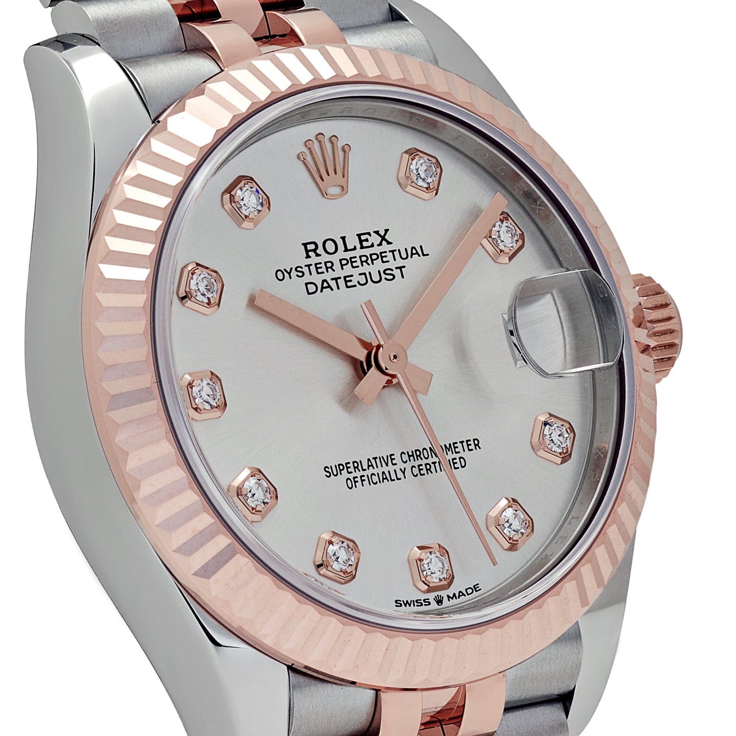 Rolex Datejust 31 278271 « Dames » Acier inoxydable Or rose Cadran argenté diamant (2024)