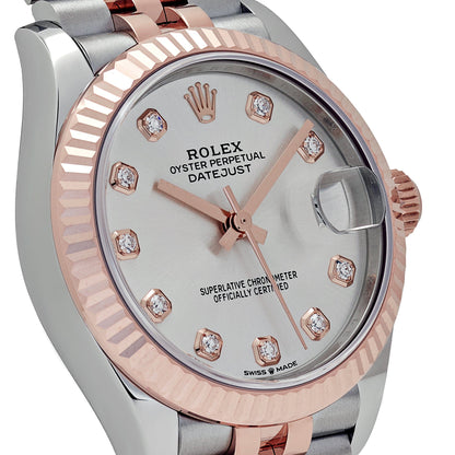 Rolex Datejust 31 278271 « Dames » Acier inoxydable Or rose Cadran argenté diamant (2024)
