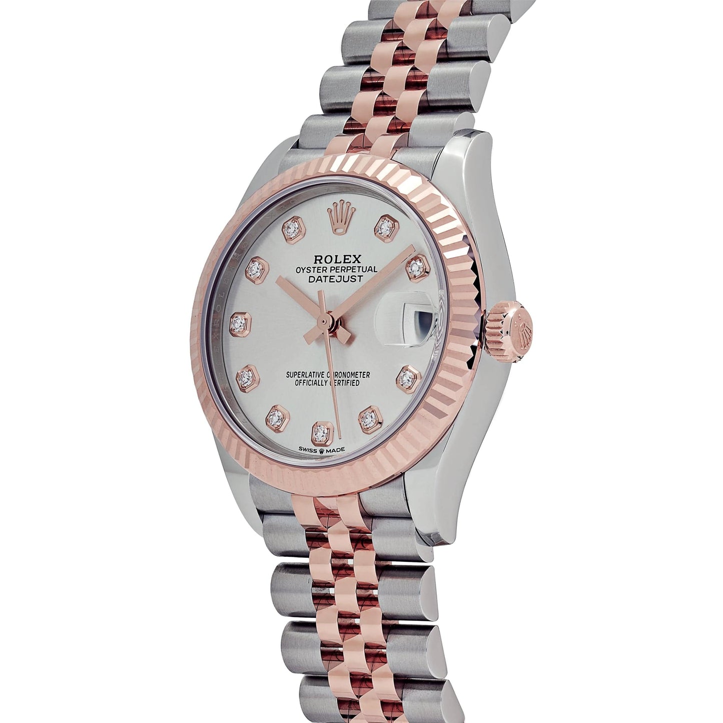 Rolex Datejust 31 278271 « Dames » Acier inoxydable Or rose Cadran argenté diamant (2024)
