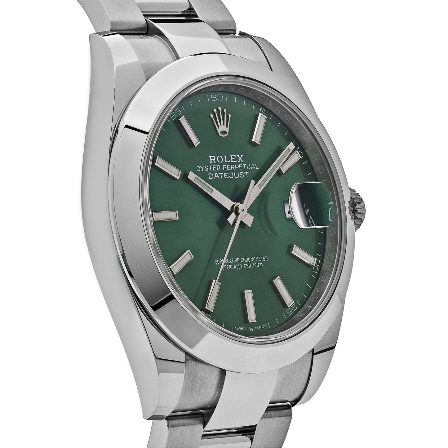 Rolex Datejust 41 126300 Acier inoxydable Cadran vert Oyster (2025)