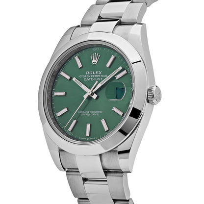 Rolex Datejust 41 126300 Acier inoxydable Cadran vert Oyster (2025)