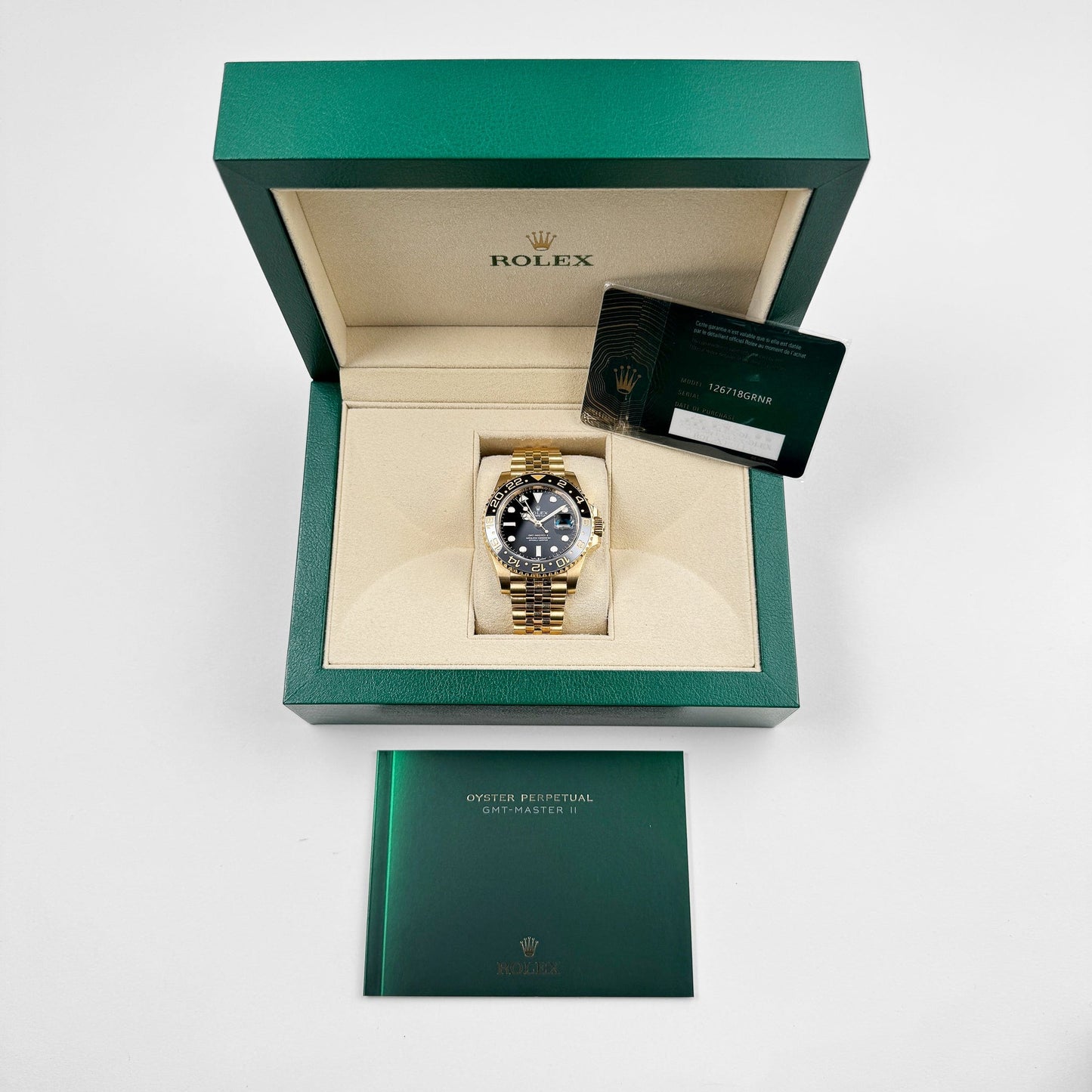 Rolex GMT-Master II 3285 V3 – Super Clone Suisse 126718GRNR Or Jaune Cadran Noir Jubilee (2023)