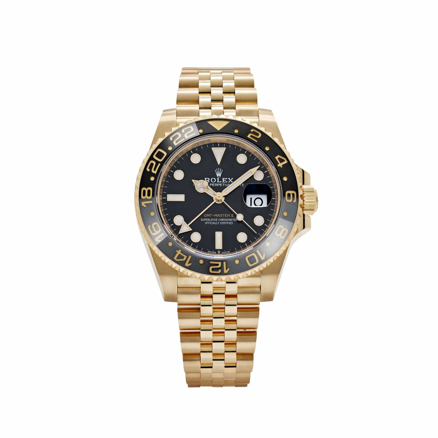 Rolex GMT-Master II 3285 V3 – Super Clone Suisse 126718GRNR Or Jaune Cadran Noir Jubilee (2023)